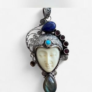 925 Sterling silver and Blue Gemstone Pendant